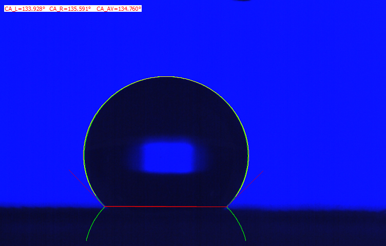 contact angle color image